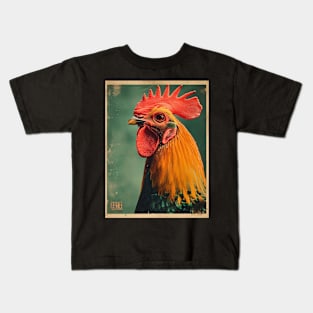 Retro Japanese-style chicken poster Kids T-Shirt